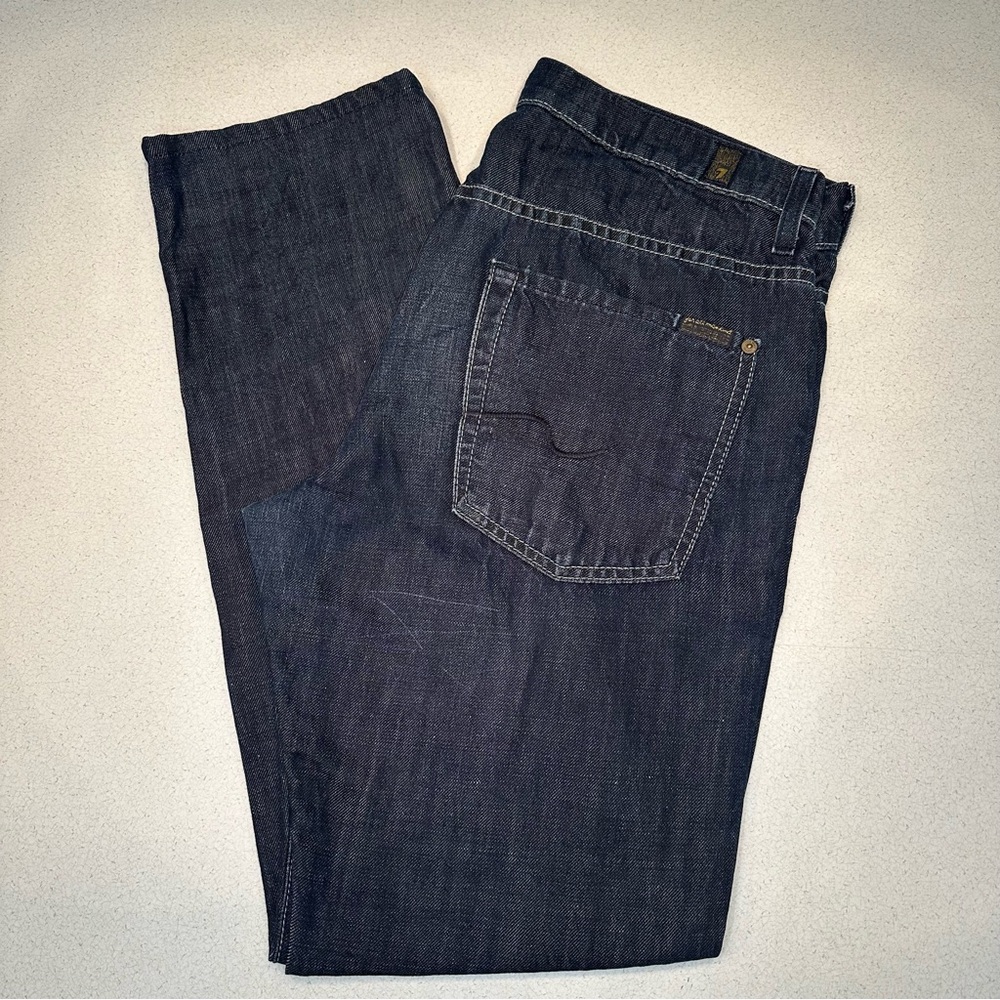7 For All Mankind The Straight Jeans Dark Blue Wash Women's Size 33